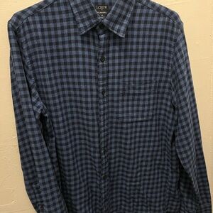 J. Crew Blue Gingham Flannel Casual Button Down Shirt